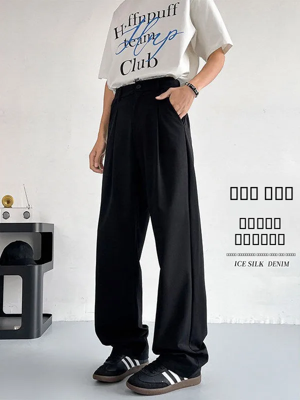 Loose Fit Ice Silk Men's Casual Suit Pants Korean Sle CleanFit New Model Spring Summer Faionable Long Trousers
Loose Fit Ice Silk Men's Casual Suit Pants Korean Sle CleanFit New Model Spring Summer Faionable Long Trousers