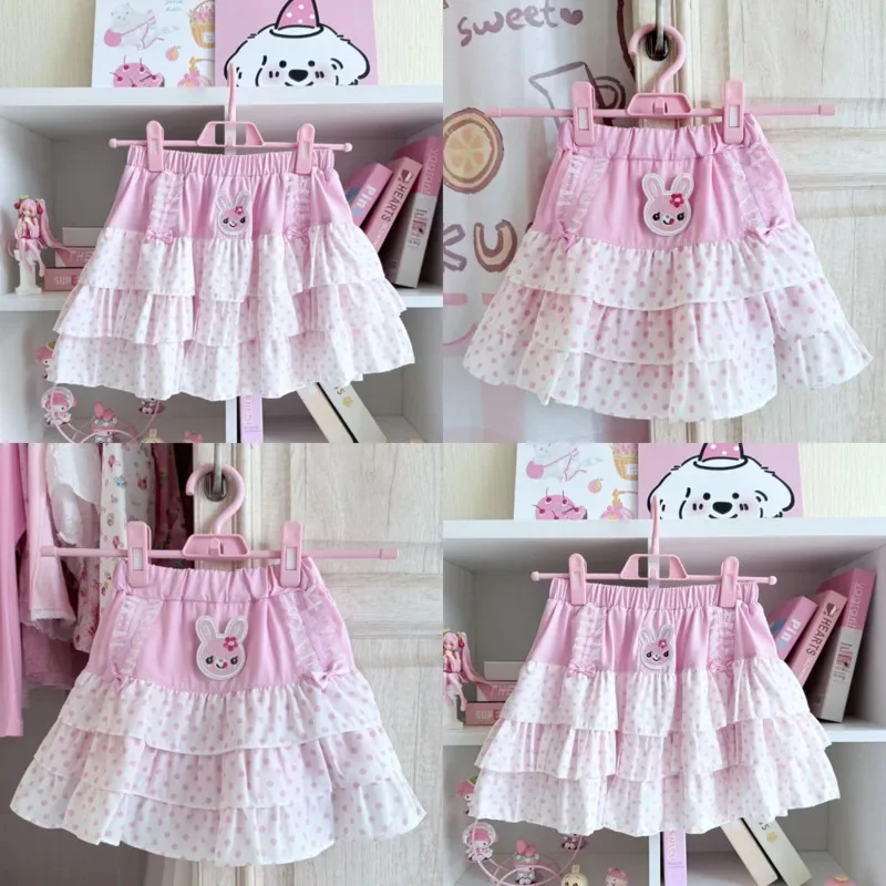 Embroidery Bow Skirt Y2K Dresses Japanese Sweet Lolita Pink Polka Dot High Waist Slim Layered Cake Mini Dresses A-line Girls New 
Embroidery Bow Skirt Y2K Dresses Japanese Sweet Lolita Pink Polka Dot High Waist Slim Layered Cake Mini Dresses A-line Girls New