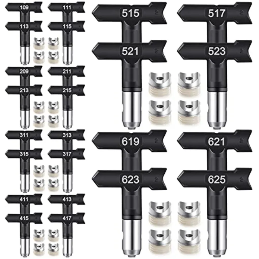 24 Pack Reversible Spray Tips Black Airless Sprayer Nozzle Tips Paint Spraying Machine Part for Homes Buildings Fences Airless
24 Pack Reversible Spray Tips Black Airless Sprayer Nozzle Tips Paint Spraying Machine Part for Homes Buildings Fences Airless