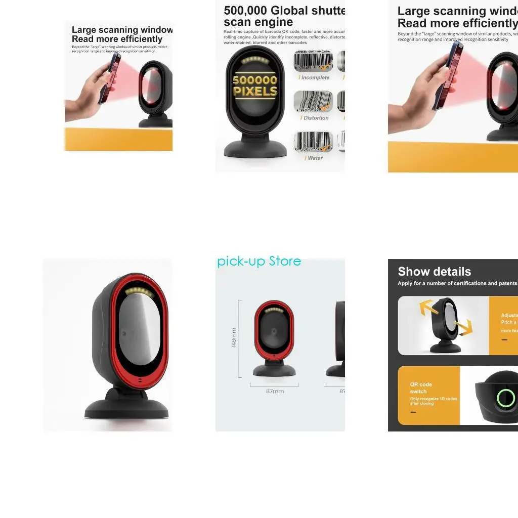 Q5WA Sensitivity Desktop QR Codes Reader 5V USB Connectivities Barcode Scanner Compactly Design For Cash Registers Computers