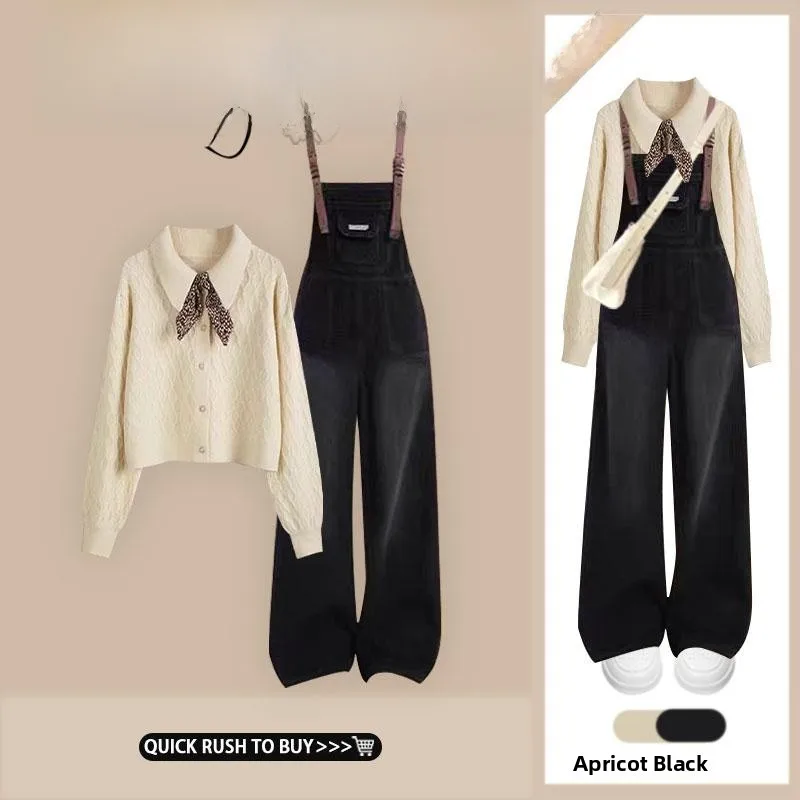 Knot Color Blo Sweater ort Collar Academy Sle Knitted Top Korean Bla ey Denim Overalls Set Women Faion
Knot Color Blo Sweater ort Collar Academy Sle Knitted Top Korean Bla ey Denim Overalls Set Women Faion