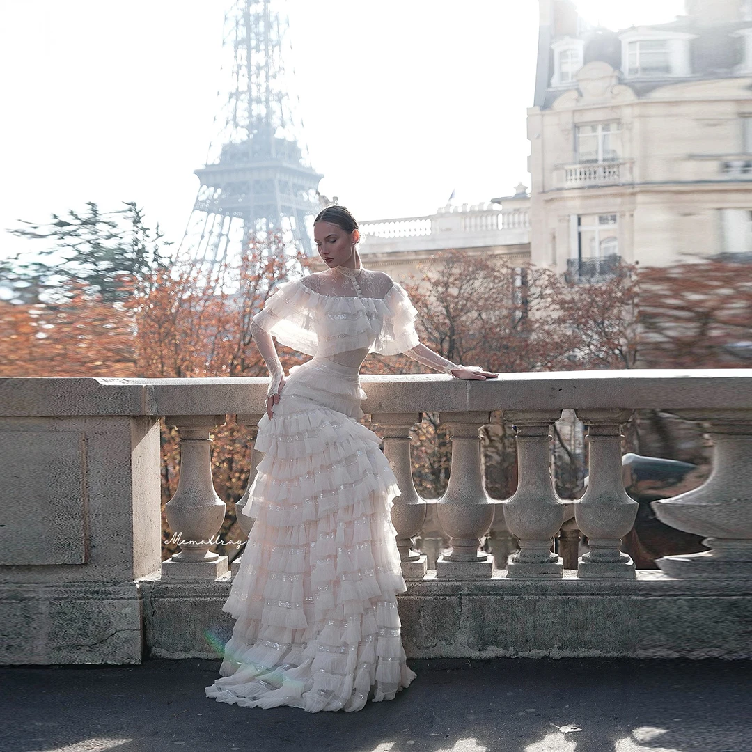 Белая длинная юбка-платье из плиссированного фатина с завышенной талией для свадебной вечеринки, модель А-силуэт, в пол
Белая длинная юбка-платье из плиссированного фатина с завышенной талией для свадебной вечеринки, модель А-силуэт, в пол