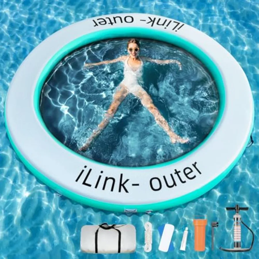 Round Inflatable Floating Ring Water Hammock for Pool and Lake Blue Floating Raft Platform with Durable PVC Material Comfortabl
Round Inflatable Floating Ring Water Hammock for Pool and Lake Blue Floating Raft Platform with Durable PVC Material Comfortabl