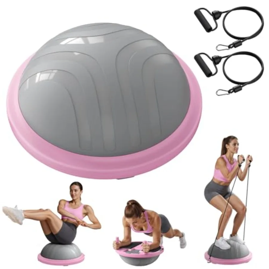 Balance Ball Trainer, 18 Inch Half Exercise Ball with Resistance Bands and Feet Pump, Half Yoga Ball for Core Strength Training
Balance Ball Trainer, 18 Inch Half Exercise Ball with Resistance Bands and Feet Pump, Half Yoga Ball for Core Strength Training