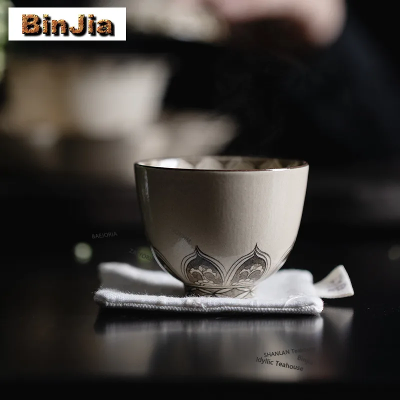 50ml Cizhou Kiln Hand Drawn Rosette Teacup Handmade Tea Bowl Tea Cup Set Tea-tasting Fragrance Cup Chazhan Master Cups Teaset
50ml Cizhou Kiln Hand Drawn Rosette Teacup Handmade Tea Bowl Tea Cup Set Tea-tasting Fragrance Cup Chazhan Master Cups Teaset