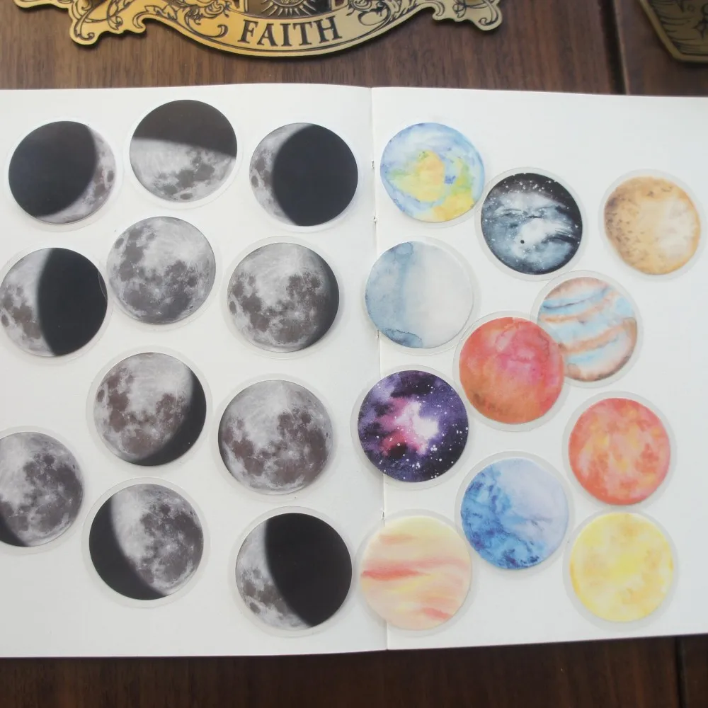 38pcs Colorful Planet Moon Phase Design Transparent Sticker Scrapbooking DIY Gift Packing Label Gift Decoration Tag
38pcs Colorful Planet Moon Phase Design Transparent Sticker Scrapbooking DIY Gift Packing Label Gift Decoration Tag