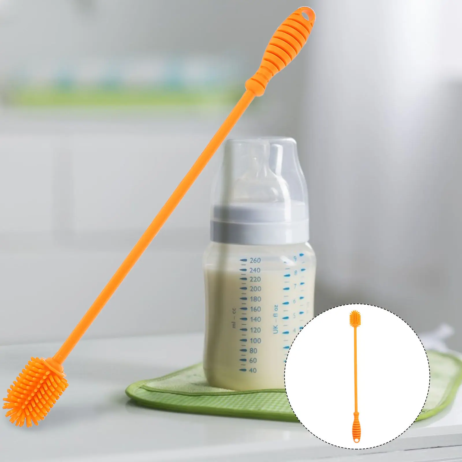 1Pcs Baby Bottle Cleaning Brush Silicone Soft Flexible Bristles Nonslip Long Handle Kitchen Bottle Cleaner Hang Storage Tool
1Pcs Baby Bottle Cleaning Brush Silicone Soft Flexible Bristles Nonslip Long Handle Kitchen Bottle Cleaner Hang Storage Tool