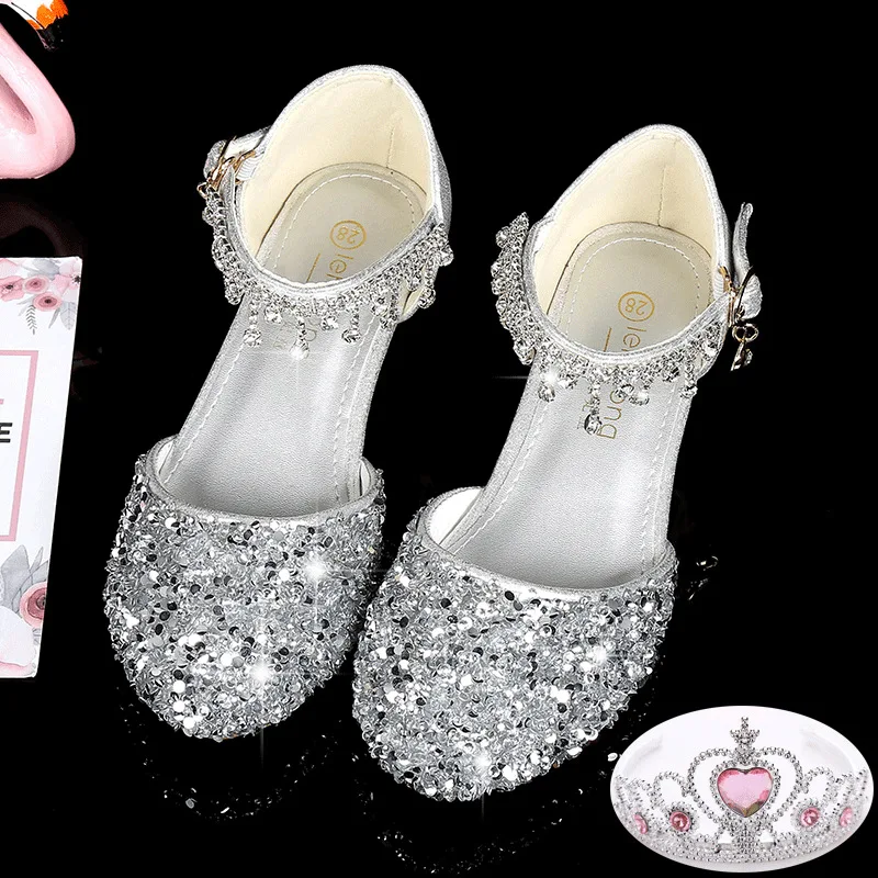 Princess Crystal Fringe Leather Shoes Kids Diamond Buckle High Heel Children Dance Glitter Wedding Fashion Girls Party Sandals
Princess Crystal Fringe Leather Shoes Kids Diamond Buckle High Heel Children Dance Glitter Wedding Fashion Girls Party Sandals