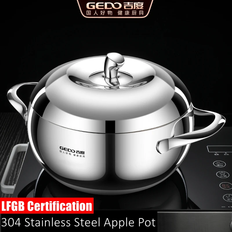 LFGB Certification Apple Shape 3.2L 304 Stainless Steel Kitchen Saucepot Ultra Thick Stewing Pot Internal Circulation Soup Pot
LFGB Certification Apple Shape 3.2L 304 Stainless Steel Kitchen Saucepot Ultra Thick Stewing Pot Internal Circulation Soup Pot