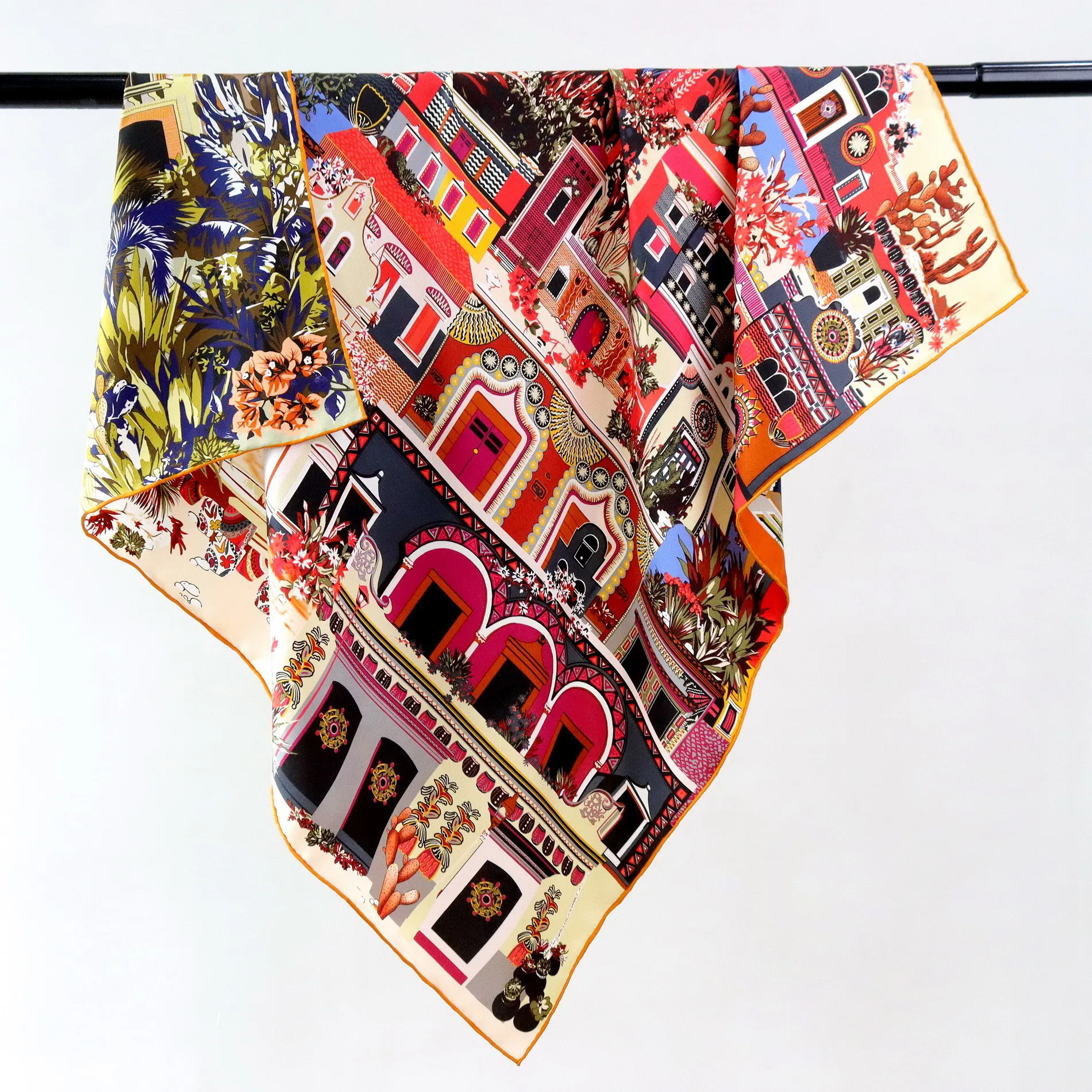 Double Faced Print Mulberry Silk Scarf 90 Women Hand Rolled Edges Bandanas Hair Accessories Luxury Shawls Neck Scarves Christmas
Double Faced Print Mulberry Silk Scarf 90 Women Hand Rolled Edges Bandanas Hair Accessories Luxury Shawls Neck Scarves Christmas