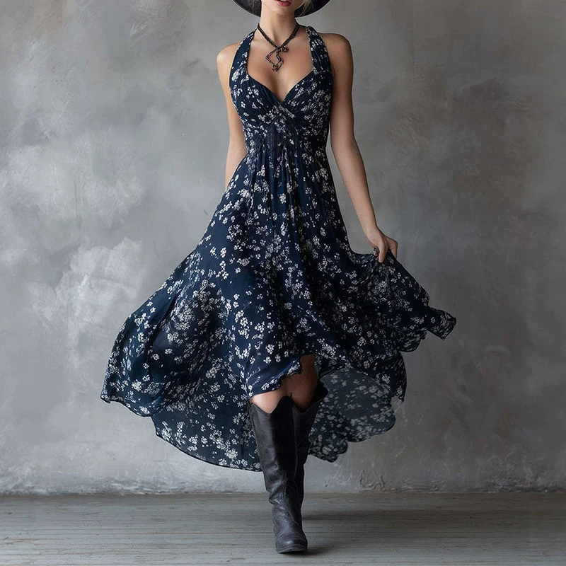 2026 New Women’s High Quality Elegant Floral Printed Maxi Dress Halter V Neck Slim Fit Flowy A Line Vacation Beach Long Dress
2026 New Women’s High Quality Elegant Floral Printed Maxi Dress Halter V Neck Slim Fit Flowy A Line Vacation Beach Long Dress