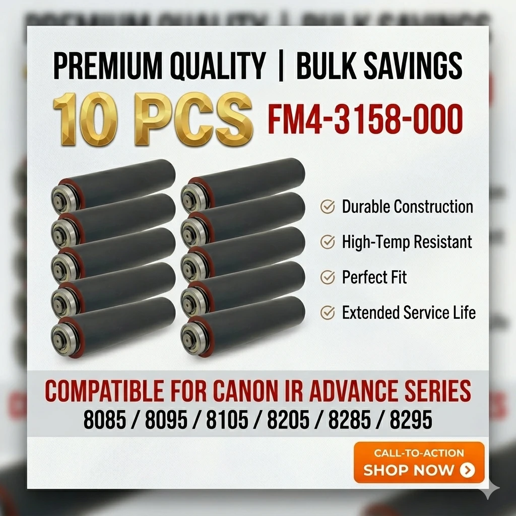 10PCS FM4-3158-000 Lower Fuser Pressure Roller with Bearing for Canon IR Advance 8085 8095 8105 8205 8285 8295
10PCS FM4-3158-000 Lower Fuser Pressure Roller with Bearing for Canon IR Advance 8085 8095 8105 8205 8285 8295