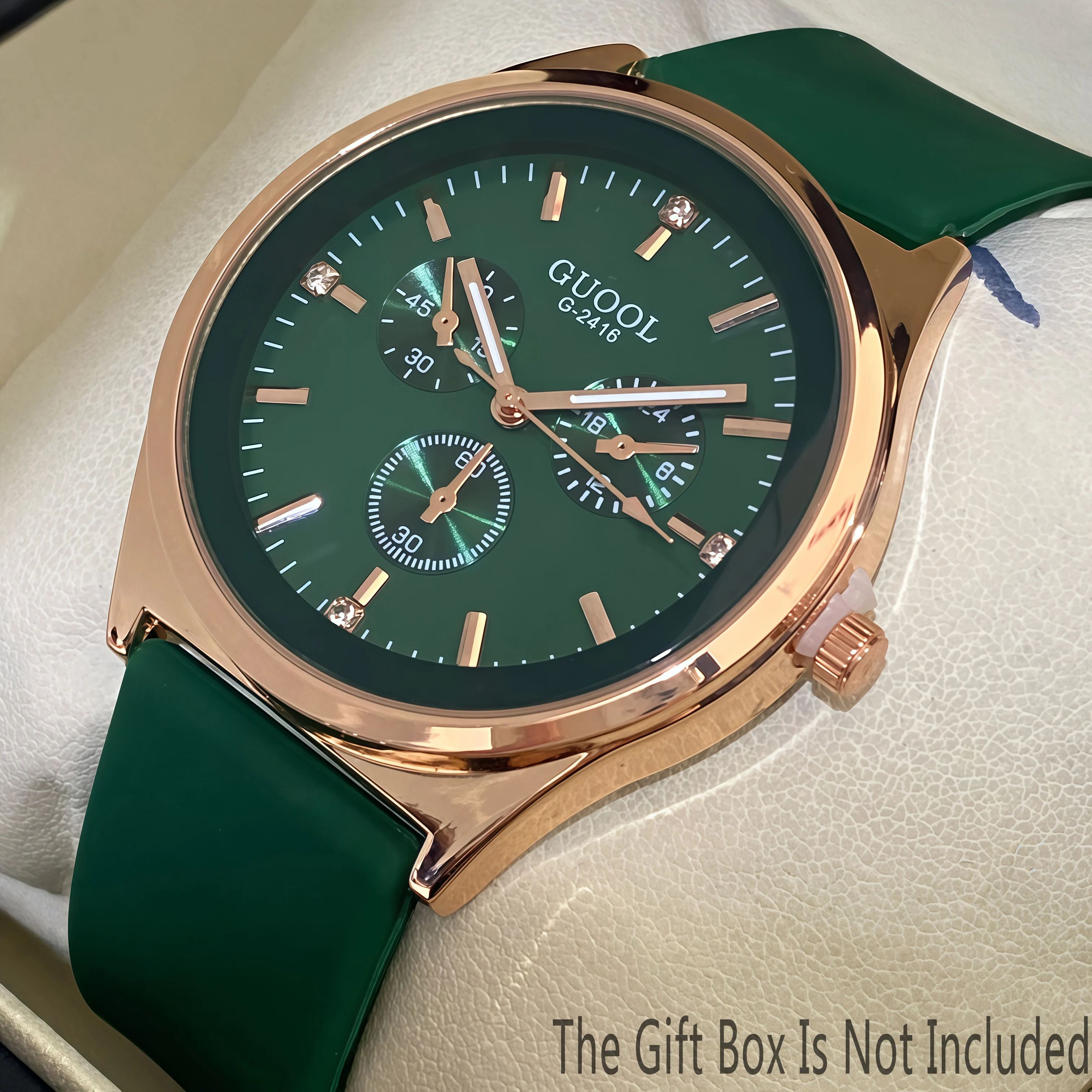 GUOOL Women's Fashion Quartz Watch Rose Gold Round Case Brown Silicone Strap Brown Dial Decorative Multi-Dial Analog Wristwatch
GUOOL Women's Fashion Quartz Watch Rose Gold Round Case Brown Silicone Strap Brown Dial Decorative Multi-Dial Analog Wristwatch