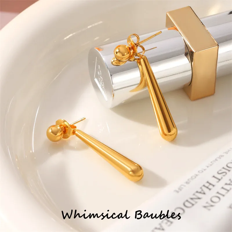 Custom Fashionable Jewelry Earrings 18k Gold Stainless Steel Smooth Long Water Droplet Shaped Waterproof Women's Earrings
Custom Fashionable Jewelry Earrings 18k Gold Stainless Steel Smooth Long Water Droplet Shaped Waterproof Women's Earrings