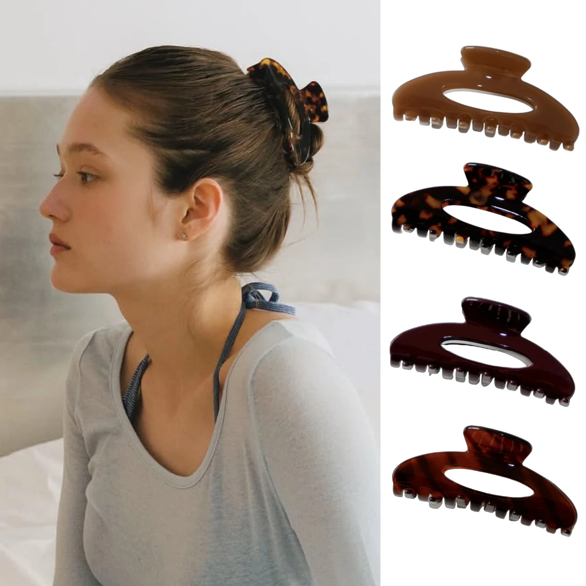 New Solid Color Simple Tortoiseshell Hair Claw Clips French Large Size Acetate Non-slip Hair Clip for Women Hair Accessories
New Solid Color Simple Tortoiseshell Hair Claw Clips French Large Size Acetate Non-slip Hair Clip for Women Hair Accessories