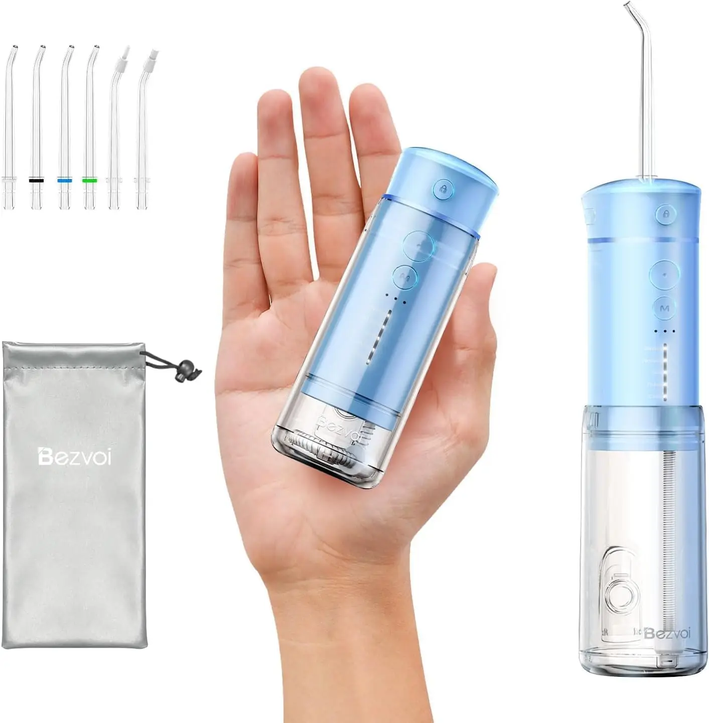 Mini Cordless Water Flosser 5 Modes Portable IPX7 Oral Irrigator for Travel Teeth Cleaning Braces Sky Blue
Mini Cordless Water Flosser 5 Modes Portable IPX7 Oral Irrigator for Travel Teeth Cleaning Braces Sky Blue