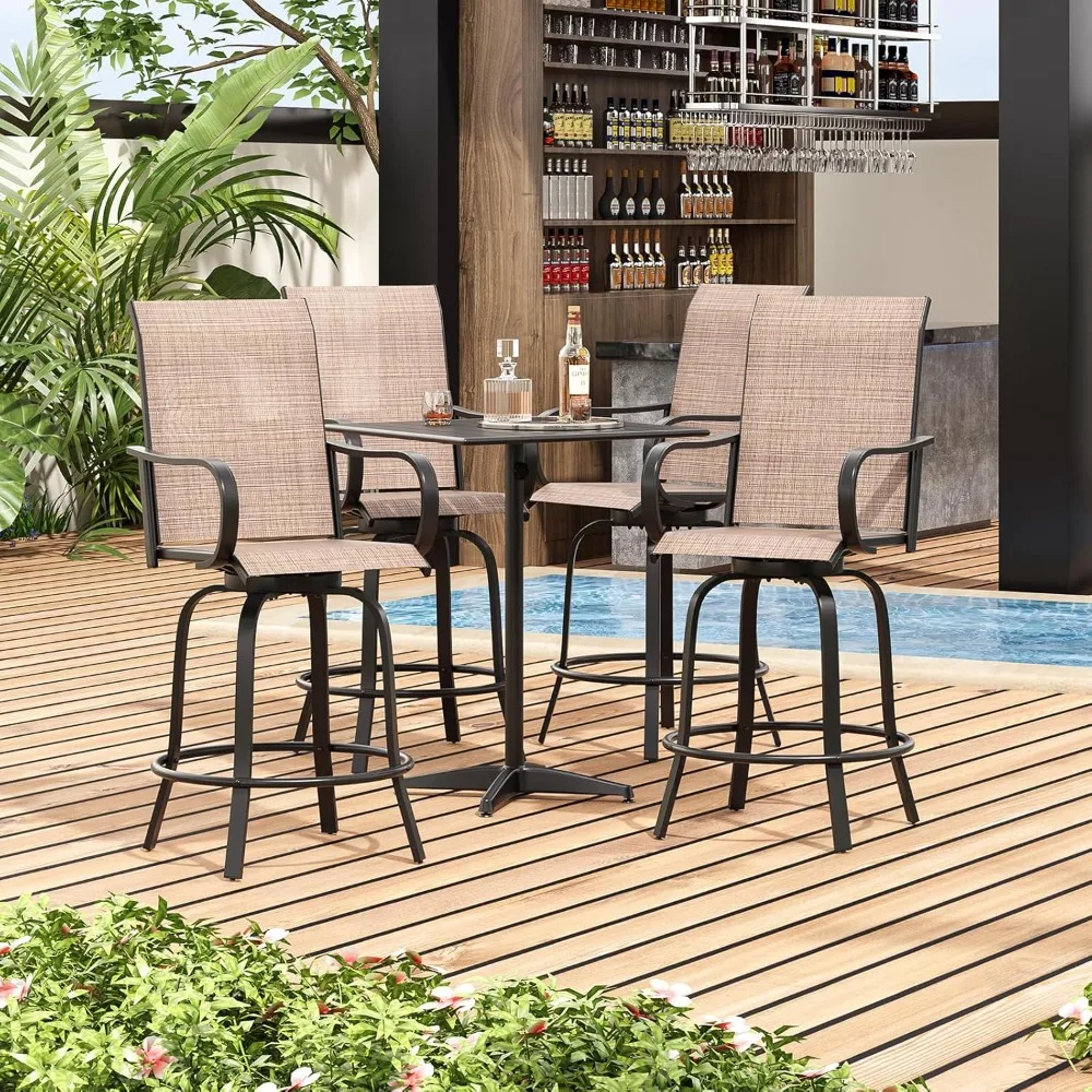 Outdoor Bar Stools Set of 4, Swivel Patio Barstools with Textilene Fabric, Height Top Patio Chair 360° Swivel, All Weathe Use
Outdoor Bar Stools Set of 4, Swivel Patio Barstools with Textilene Fabric, Height Top Patio Chair 360° Swivel, All Weathe Use
