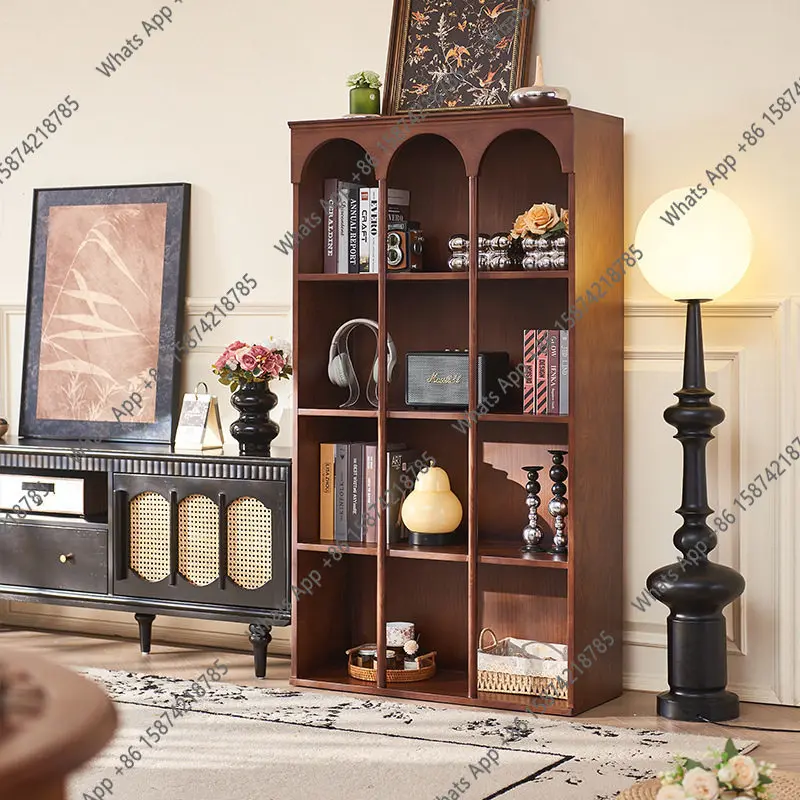 floor-to-ceiling bookshelf medieval style living room solid wood bookcase against the wall arch design figure display cabinet
floor-to-ceiling bookshelf medieval style living room solid wood bookcase against the wall arch design figure display cabinet