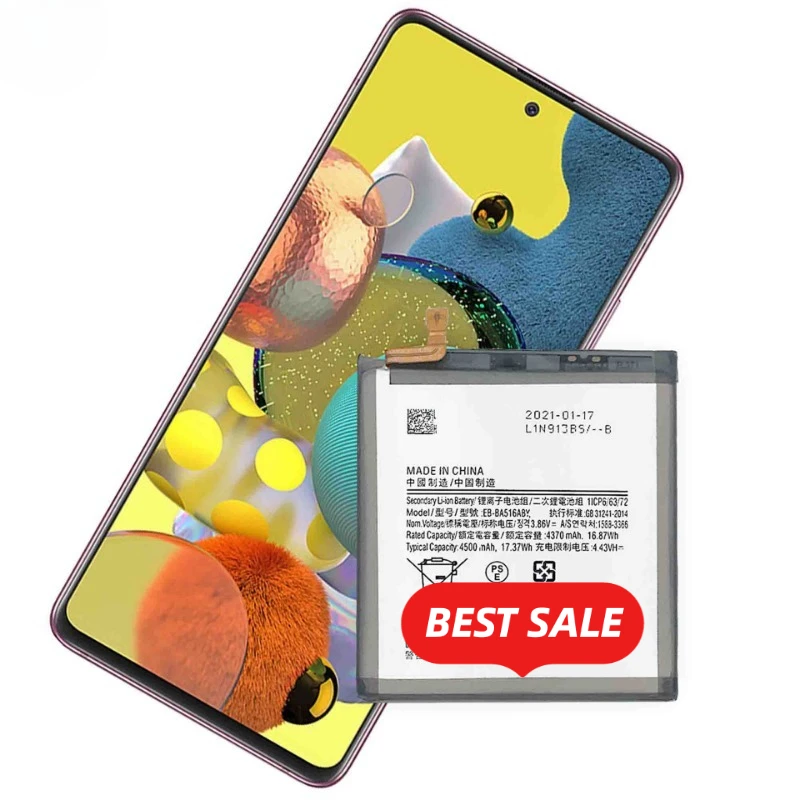 EB-BA516ABY for Samsung A51 5G/A516 Phone Battery 0 Cycle High Quality High Capacity Replacement Bateria Grade A Cell with Tools
EB-BA516ABY for Samsung A51 5G/A516 Phone Battery 0 Cycle High Quality High Capacity Replacement Bateria Grade A Cell with Tools