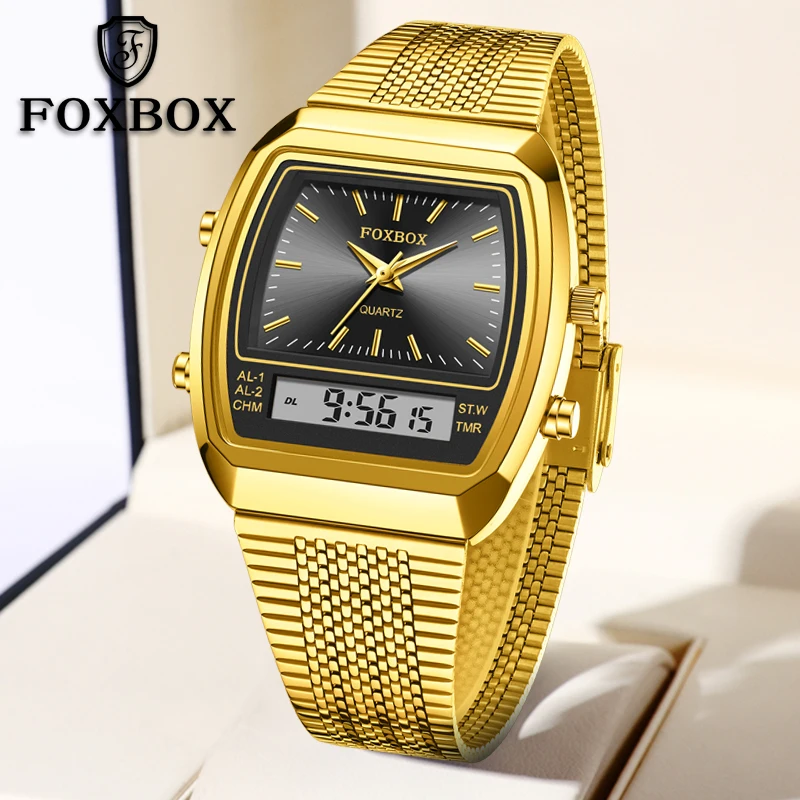 FOXBOX 2026 новые роскошные мужские часы, спортивные модные цифровые часы, мужские водонепроницаемые светящиеся стальные кварцевые наручные часы Reloj Hombre
FOXBOX 2026 новые роскошные мужские часы, спортивные модные цифровые часы, мужские водонепроницаемые светящиеся стальные кварцевые наручные часы Reloj Hombre