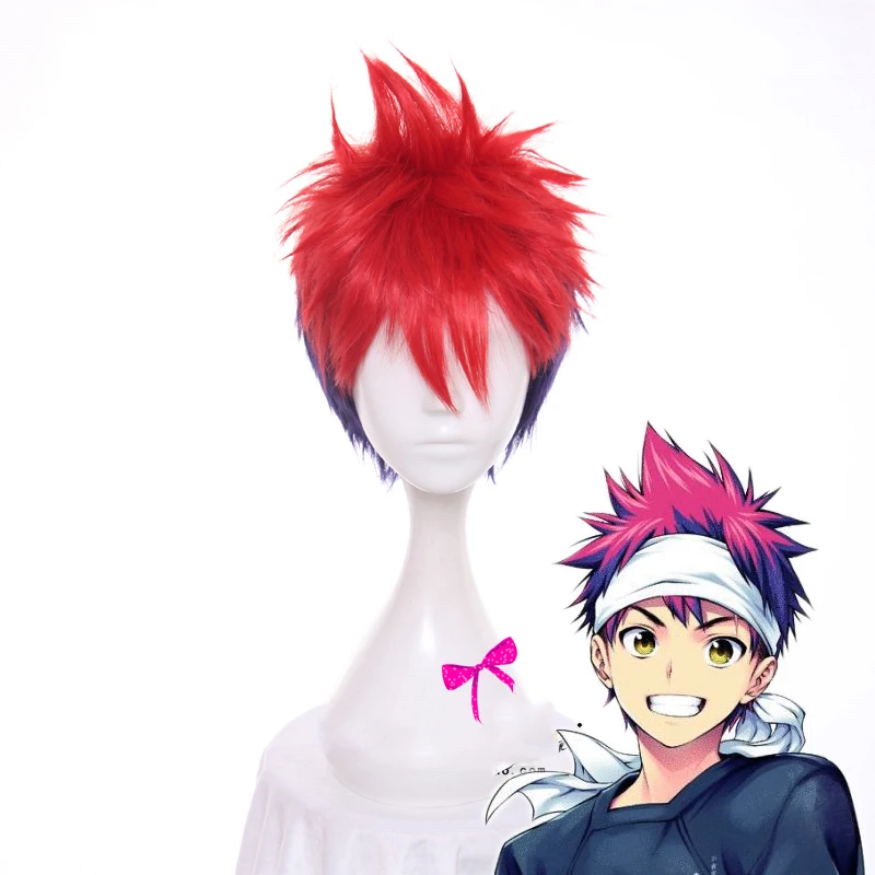 souma from the shokugeki no souma anime cosplay wigs short purple red mixed fluffy layered synthetic hair + wig cap
souma from the shokugeki no souma anime cosplay wigs short purple red mixed fluffy layered synthetic hair + wig cap