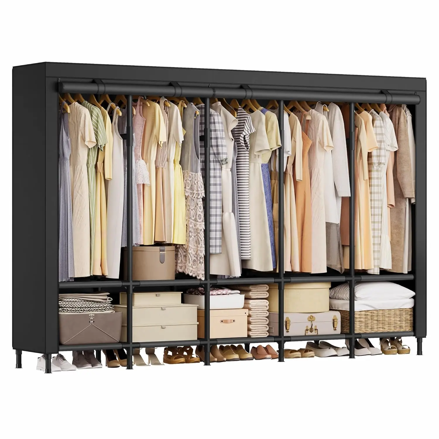 Wardrobe Closet, 83.5 Inch Large Capacity Portable Closet, Clothing Rack, 25 mm Dia,Thick Steel Tubes, Clothes, Customized
Wardrobe Closet, 83.5 Inch Large Capacity Portable Closet, Clothing Rack, 25 mm Dia,Thick Steel Tubes, Clothes, Customized