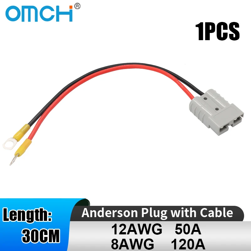 OMCH 50A 12AWG/120A 8AWG Double Pole 600V High Current Plug with 30cm Silicone Cable for Electric Car Battery Charging Plug
OMCH 50A 12AWG/120A 8AWG Double Pole 600V High Current Plug with 30cm Silicone Cable for Electric Car Battery Charging Plug