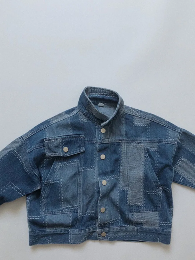 Korean Children's Clothing Children's Denim Jacket Autumn and Winter Boys Jacket Retro Plaid Denim Work Jacket
Korean Children's Clothing Children's Denim Jacket Autumn and Winter Boys Jacket Retro Plaid Denim Work Jacket