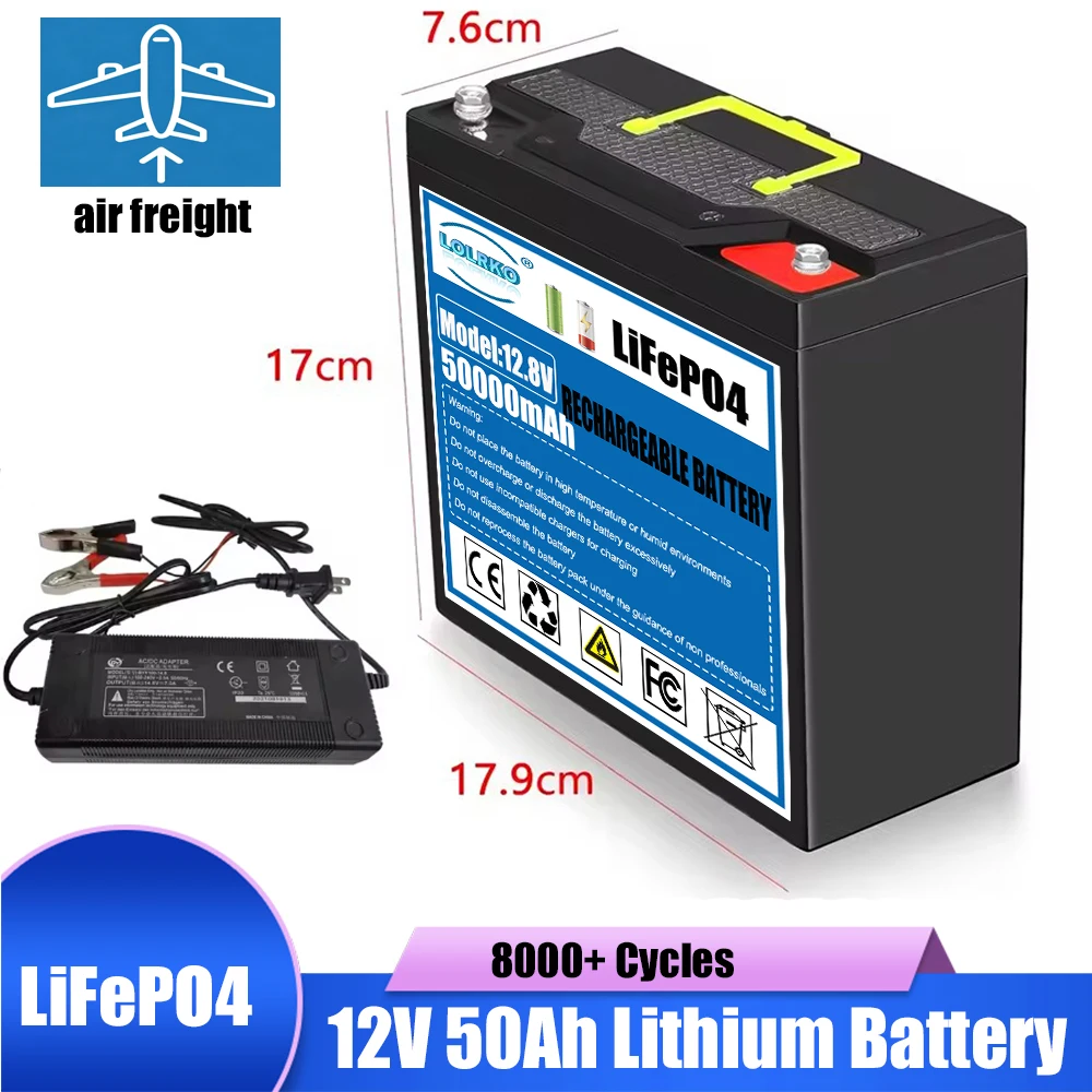 Lithium Iron Phosphate Battery 12V 50Ah Built-in 30A BMS Lightweight Electric Portable Power LiFePO4 Battery Pack For 24V/36/48V
Lithium Iron Phosphate Battery 12V 50Ah Built-in 30A BMS Lightweight Electric Portable Power LiFePO4 Battery Pack For 24V/36/48V
