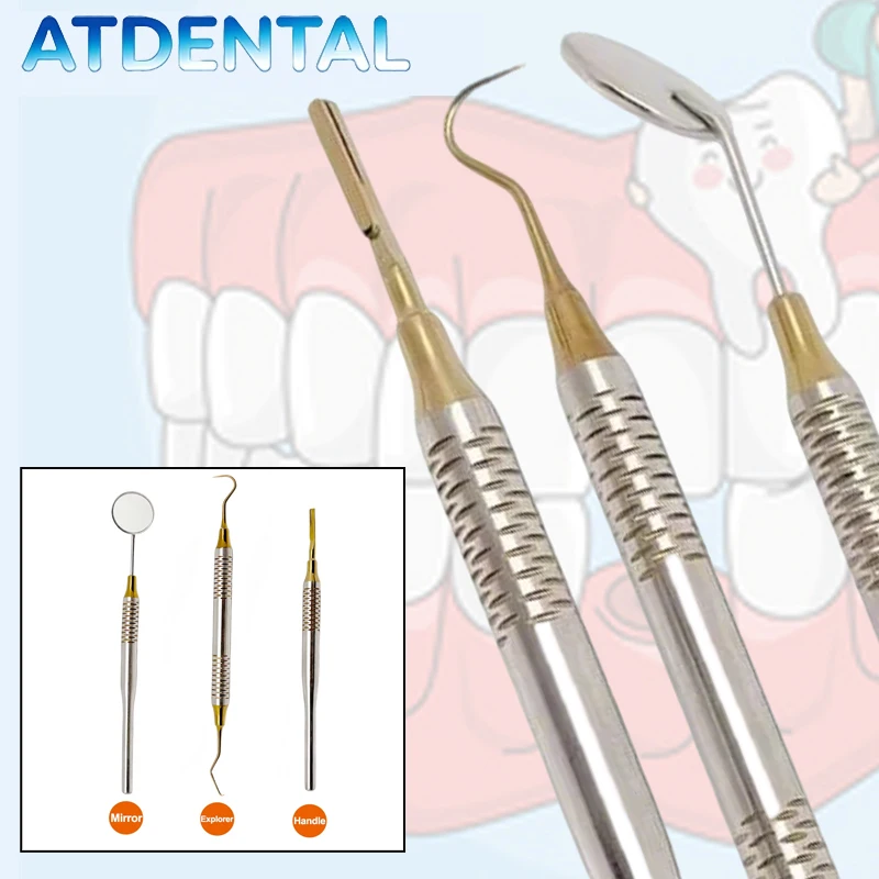 3pcs Dental Mirror and Probe Kit - Autoclavable Stainless Steel Dentist Tool for Oral Hygiene & Cavity Detection
3pcs Dental Mirror and Probe Kit - Autoclavable Stainless Steel Dentist Tool for Oral Hygiene & Cavity Detection