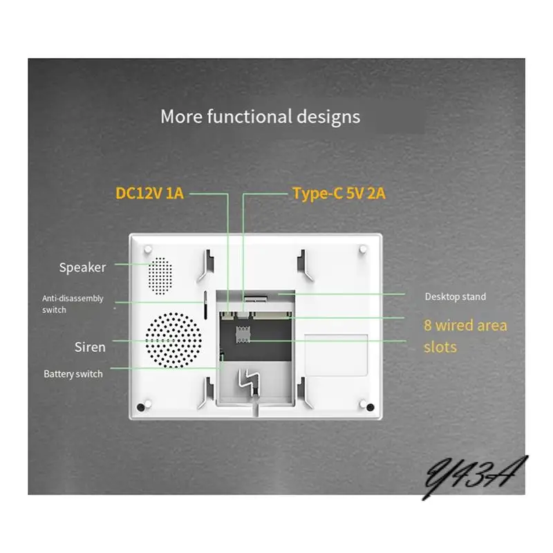 Y43A-Tuya умная домашняя сигнализация, беспроводная Wi-Fi 4G, 7-дюймовая панель для дома, охранная сигнализация
Y43A-Tuya умная домашняя сигнализация, беспроводная Wi-Fi 4G, 7-дюймовая панель для дома, охранная сигнализация