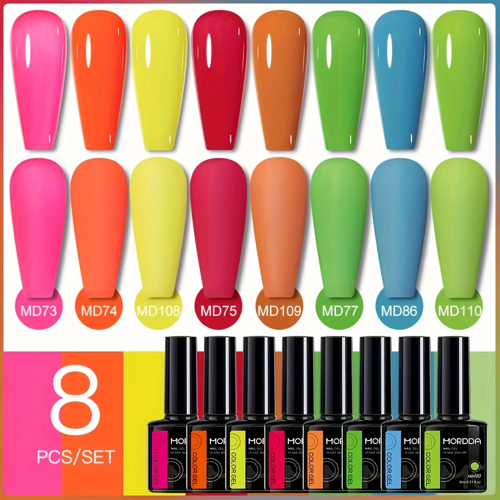 MORDDA 8pcs 6ml gel nail polish, 8 colors, four seasons popular color gel nail polish set, removable UV/LED gel varnish
MORDDA 8pcs 6ml gel nail polish, 8 colors, four seasons popular color gel nail polish set, removable UV/LED gel varnish