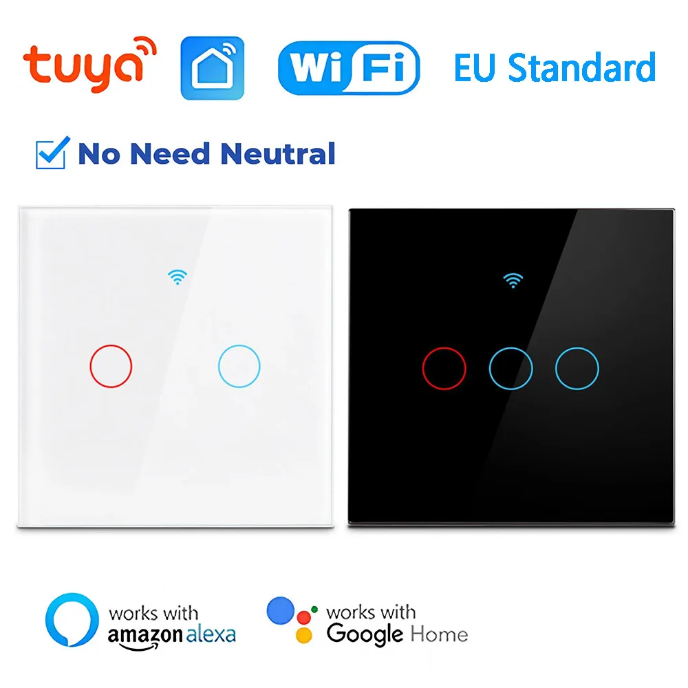 Tuya WiFi Smart Switch, 1/2/3 Gang, Works with Alexa/Google Home, No Neutral Wire, RF Remote, Wall Touch Sensor
Tuya WiFi Smart Switch, 1/2/3 Gang, Works with Alexa/Google Home, No Neutral Wire, RF Remote, Wall Touch Sensor