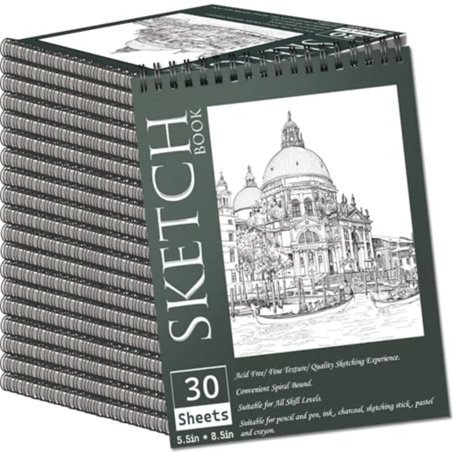 Sketch Books 5.5" x 8.5", Top Spiral Bound Sketch Pad, Mini Sketchbook Bulk for,600 Sheet Drawing Paper 68lb/100gsm,Drawing Pad
Sketch Books 5.5" x 8.5", Top Spiral Bound Sketch Pad, Mini Sketchbook Bulk for,600 Sheet Drawing Paper 68lb/100gsm,Drawing Pad