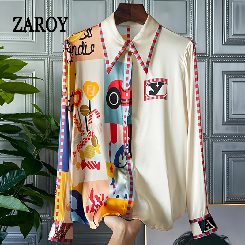 ZAROY Fashion Patchwork Slim Office Women's Blouse 2025 Elegant Lapel Long Sleeve Satin Shirt Casual Luxury Top Woman Clothing
ZAROY Fashion Patchwork Slim Office Women's Blouse 2025 Elegant Lapel Long Sleeve Satin Shirt Casual Luxury Top Woman Clothing