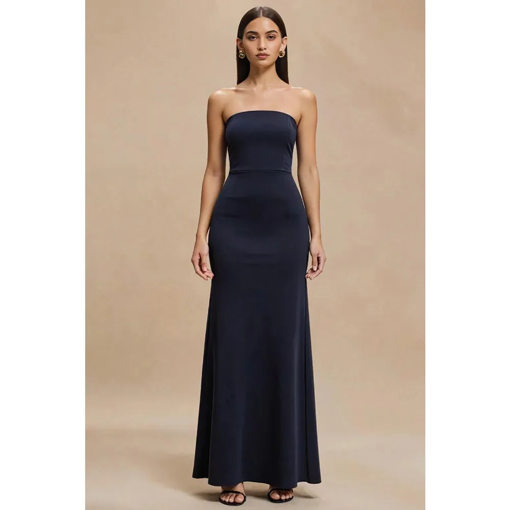 Customized Simple Navy Strapless Mother of the Birde Dresses Women's Formal Evening Dress Ankle Length Mermaid Prom Gowns 2026
Customized Simple Navy Strapless Mother of the Birde Dresses Women's Formal Evening Dress Ankle Length Mermaid Prom Gowns 2026