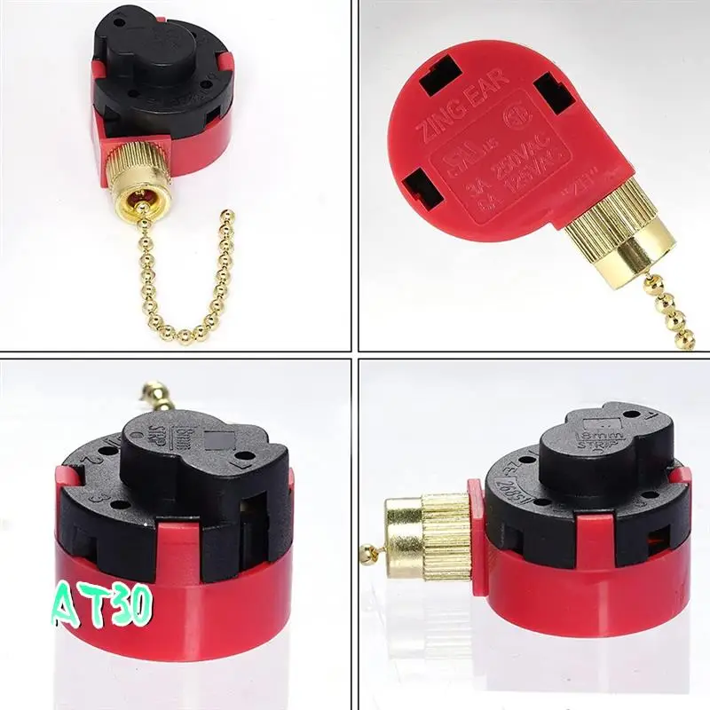 3PC Ceiling Fan Switch 3 Speed 4 Wire Zing Ear ZE-268S6 Fan Pull Chain Switch Replacement Speed Control Switch-AT30
3PC Ceiling Fan Switch 3 Speed 4 Wire Zing Ear ZE-268S6 Fan Pull Chain Switch Replacement Speed Control Switch-AT30