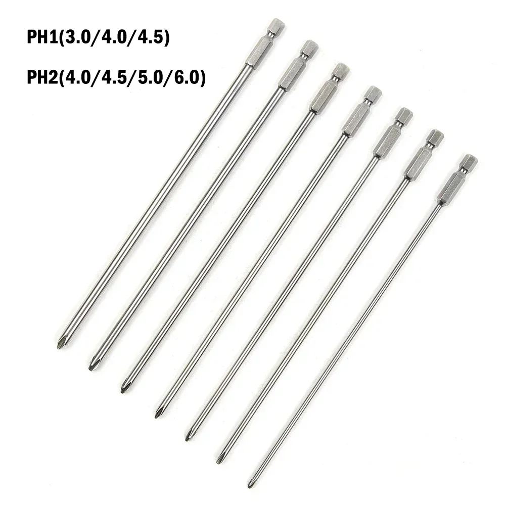 7Pcs Screwdriver Bits 6.35mm 1/4'' Shank 200mm Long PH1 PH2 Cross Screwdriver Bits Power Driver Tool Nutdrivers
7Pcs Screwdriver Bits 6.35mm 1/4'' Shank 200mm Long PH1 PH2 Cross Screwdriver Bits Power Driver Tool Nutdrivers