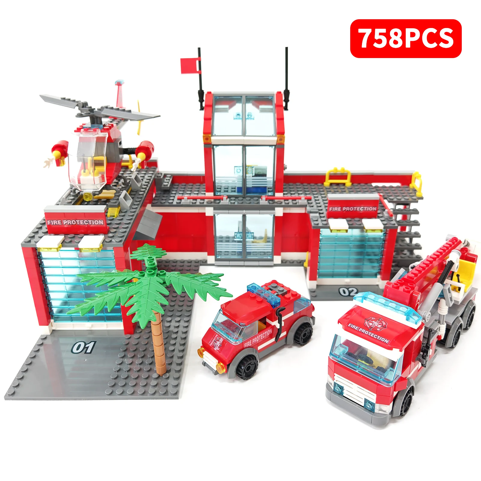 City Fire Station Building Blocks Set Fire Truck Helicopter Car Playset DIY Educational STEM Construction Bricks Kit Gift
City Fire Station Building Blocks Set Fire Truck Helicopter Car Playset DIY Educational STEM Construction Bricks Kit Gift
