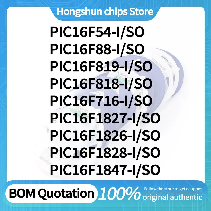 PIC16F1828 PIC16F1827 PIC16F1826 PIC16F819 PIC16F818 PIC16F716 PIC16F88 PIC16F54 PIC16F1847-I/SO New version
PIC16F1828 PIC16F1827 PIC16F1826 PIC16F819 PIC16F818 PIC16F716 PIC16F88 PIC16F54 PIC16F1847-I/SO New version