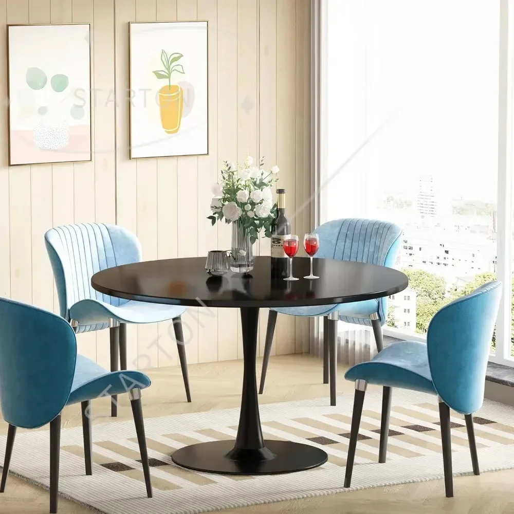 Black Round Dining Table, Kitchen Dining Table 4-6 People with MDF Table Top & Pedestal Base
Black Round Dining Table, Kitchen Dining Table 4-6 People with MDF Table Top & Pedestal Base