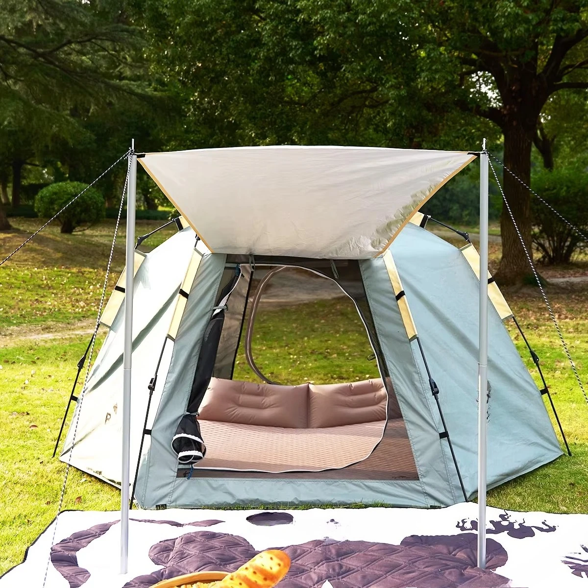 Portable Family Camping Tent Anti-Mosquito Hexagon Design With Quick Open Oxford Fabric Fiberglass Pole Outdoor Camping Gear
Portable Family Camping Tent Anti-Mosquito Hexagon Design With Quick Open Oxford Fabric Fiberglass Pole Outdoor Camping Gear