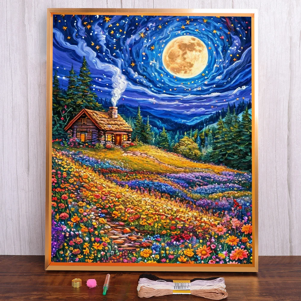 Landscape Moon Night Printed Cross Stitch DIY Embroidery Complete Kit Handiwork Handmade Craft Sewing Different Jewelry Gift
Landscape Moon Night Printed Cross Stitch DIY Embroidery Complete Kit Handiwork Handmade Craft Sewing Different Jewelry Gift