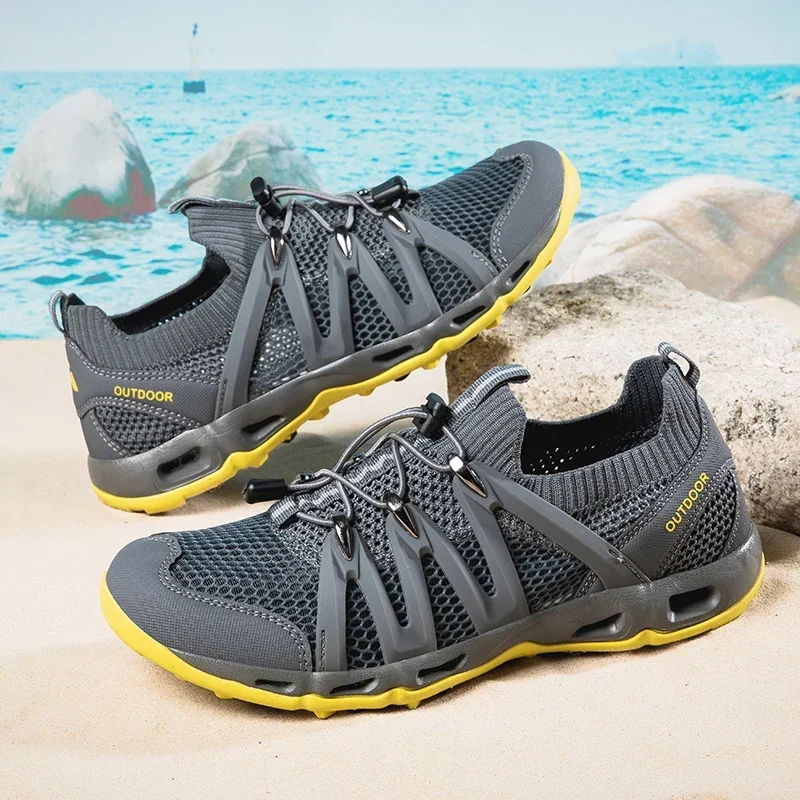 Outdoor Man Water Sports Shoes Breathable Hiking Mesh Men Sneakers Non-slip Upstream Upstream Walking River Footwears
Outdoor Man Water Sports Shoes Breathable Hiking Mesh Men Sneakers Non-slip Upstream Upstream Walking River Footwears