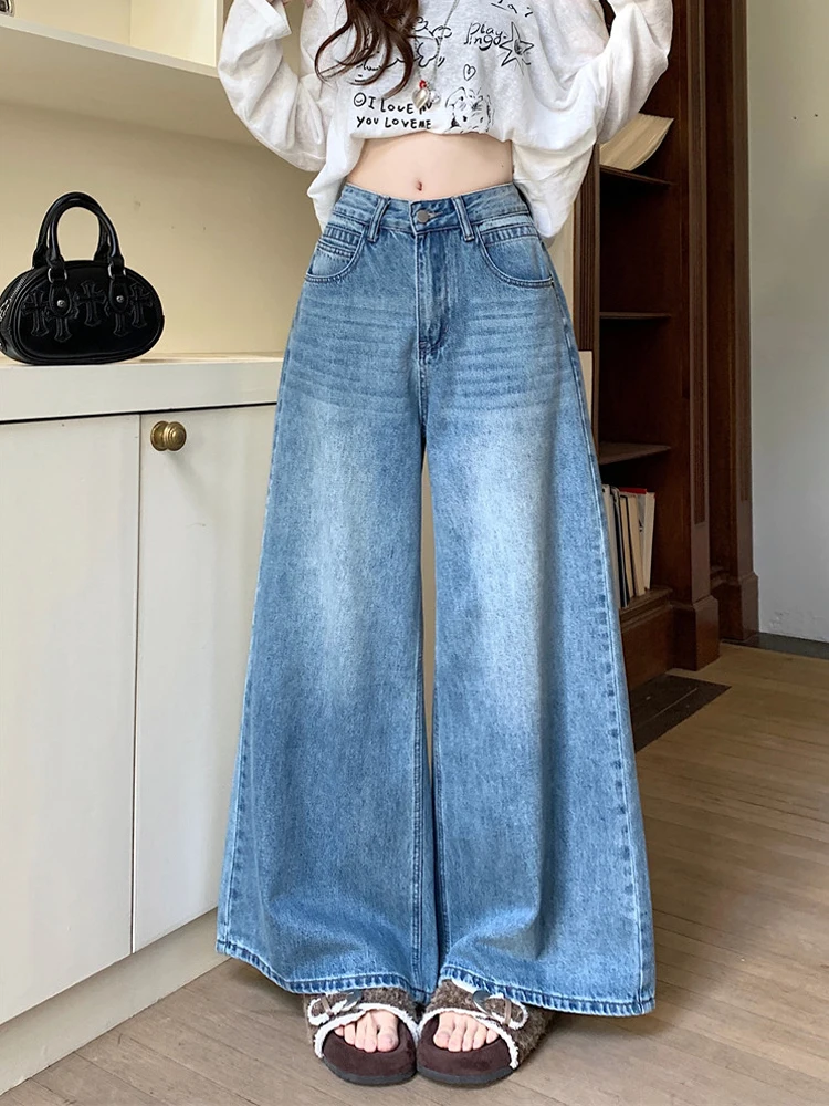 Retro High Waist Wide Leg Jeans Women's Vintage Washed American Style Spring New Loose Fit Casual Trousers for Ladies
Retro High Waist Wide Leg Jeans Women's Vintage Washed American Style Spring New Loose Fit Casual Trousers for Ladies