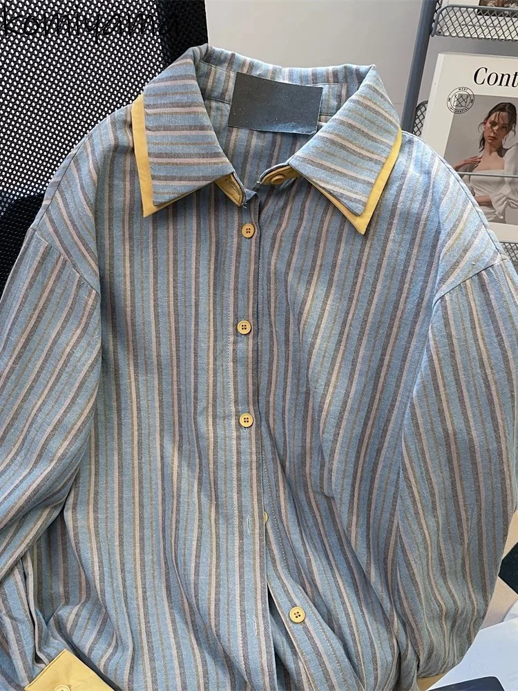Contrast Stripe Woman 2025 Shirts & Blouses Ins Long Sleeve Blusas Mujer Casual All-match Clothing Autumn New Ropa Camisas
Contrast Stripe Woman 2025 Shirts & Blouses Ins Long Sleeve Blusas Mujer Casual All-match Clothing Autumn New Ropa Camisas
