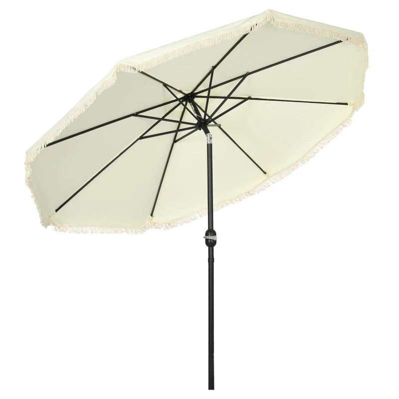 Outsunny 9ft Patio Umbrella with Push Button Tilt and Crank, Ruffled Outdoor Market Table Umbrella with Tassles and 8 Ribs, f
Outsunny 9ft Patio Umbrella with Push Button Tilt and Crank, Ruffled Outdoor Market Table Umbrella with Tassles and 8 Ribs, f