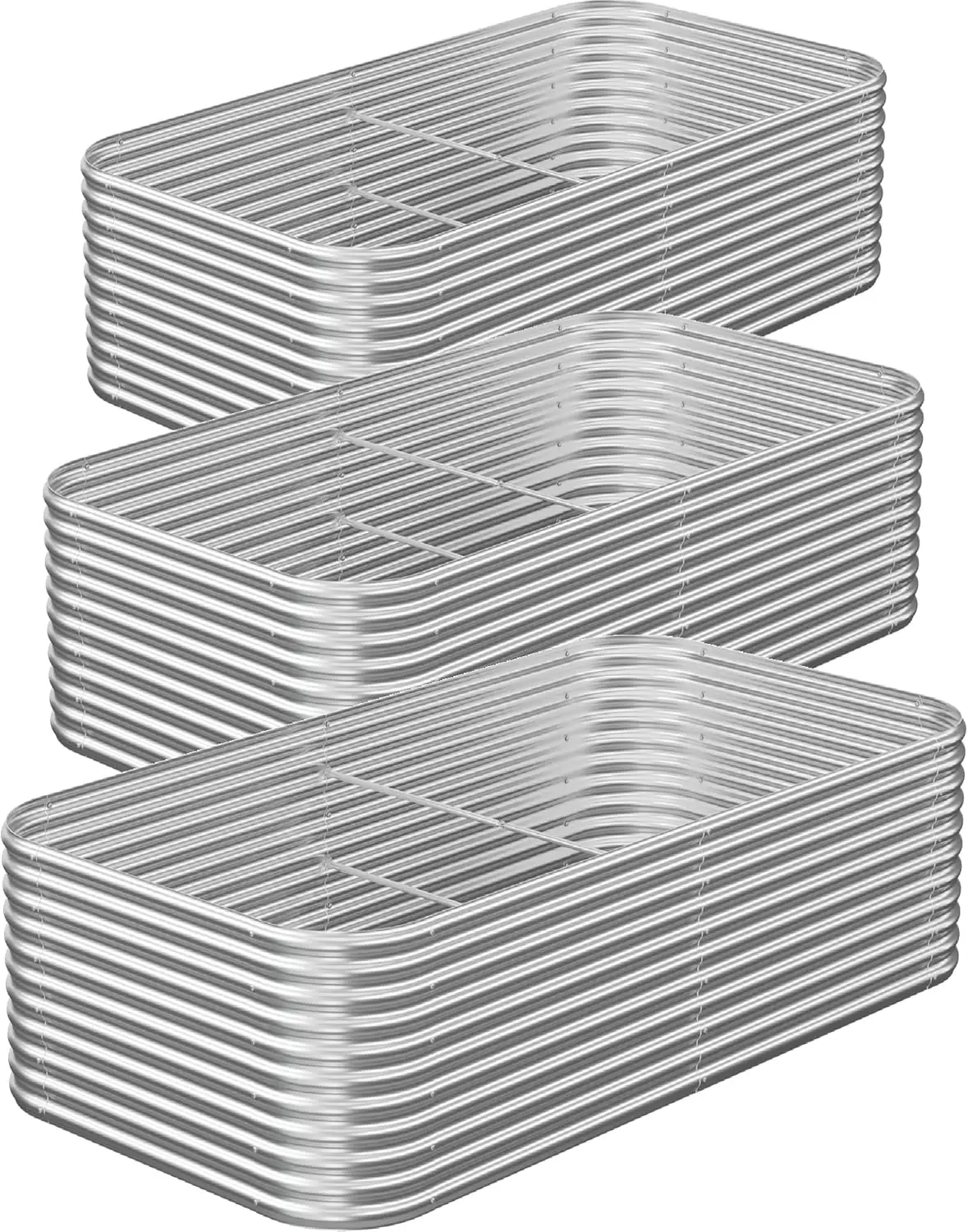 3 Pack Tall Corrugated Steel Raised Garden Beds, 4x2FT Outdoor Metal Planter for Vegetables and Flowers
3 Pack Tall Corrugated Steel Raised Garden Beds, 4x2FT Outdoor Metal Planter for Vegetables and Flowers