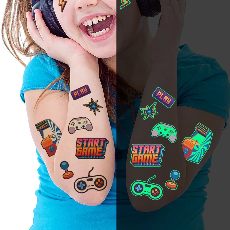 10 Pcs Luminescent Video Game Tattoos Kids Boys Girls Glow in Dark Arm Stickers Novelty Party Favors Cute High Quality
10 Pcs Luminescent Video Game Tattoos Kids Boys Girls Glow in Dark Arm Stickers Novelty Party Favors Cute High Quality