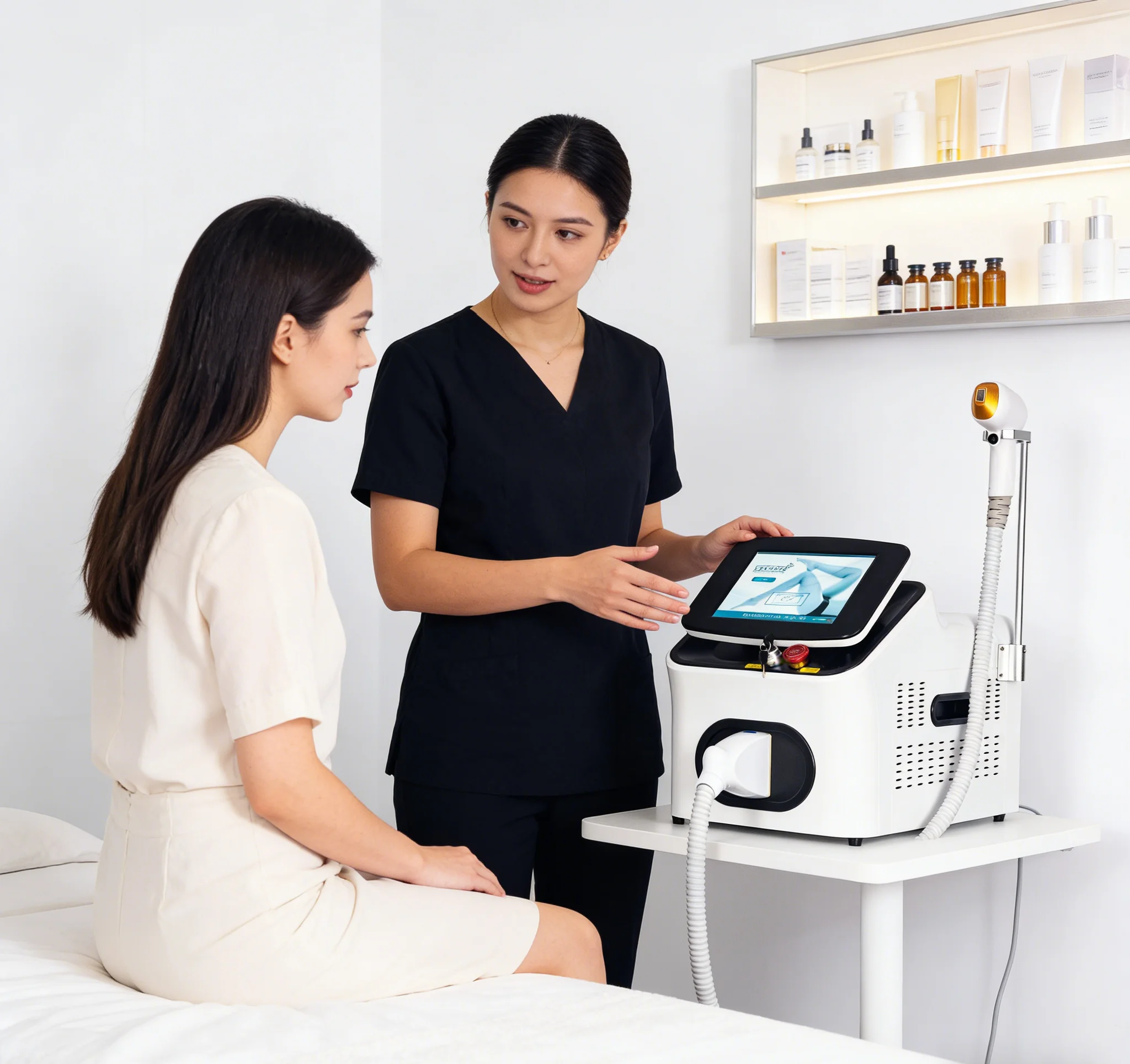 Diode Laser 808 755 1064nm Semiconductor Freezing Point Facial Underarm Permanent Hair Removal Cooling Head Painless Tender Skin
Diode Laser 808 755 1064nm Semiconductor Freezing Point Facial Underarm Permanent Hair Removal Cooling Head Painless Tender Skin